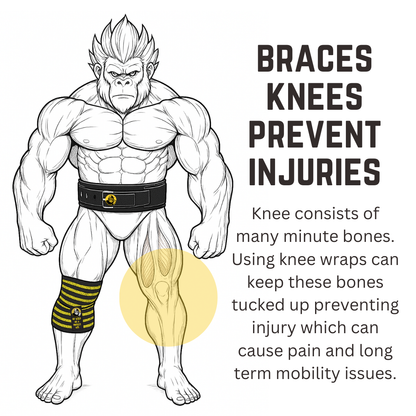 Muscleape 2m Knee & Joint Support Wraps | Bumblebee