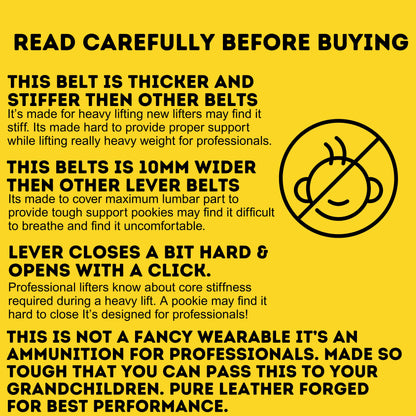 Yellow belt warning label with black text and a no-pose icon on a yellow background