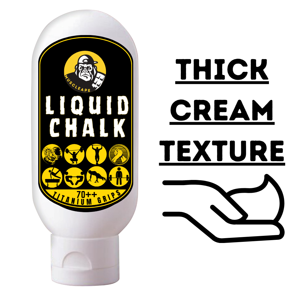 Muscleape Liquid Chalk Cream | Titanium-Strong Dry Grip, Sweat-Free Hands | 250+ Lifts for Weightlifting, CrossFit, Calisthenics & Gymnastics