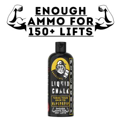 Bottle of liquid chalk with text on a white background