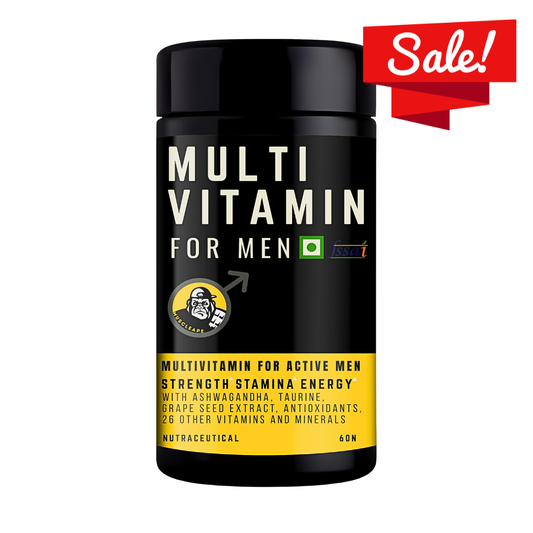 Muscleape Multivitamin for Men | 60 Veg Tablets | 26 Vitamins & Minerals