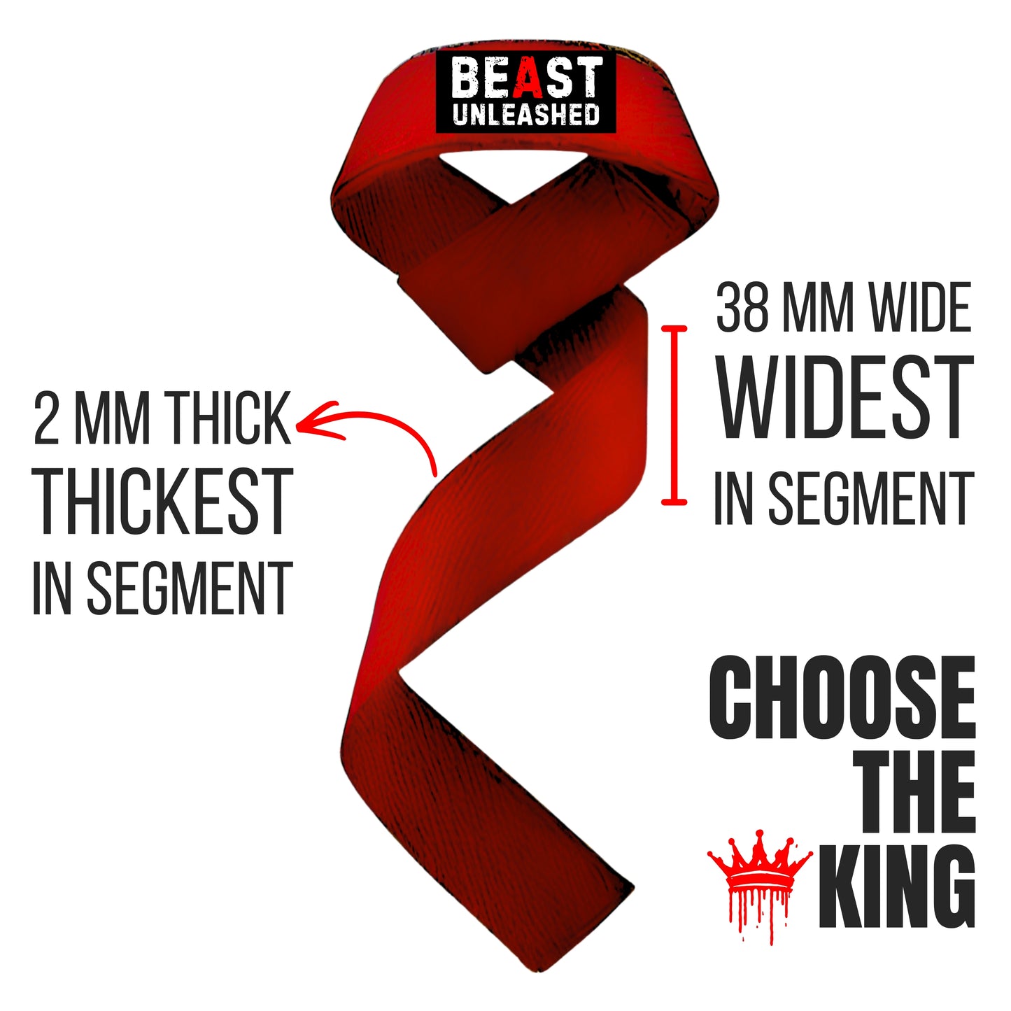 Muscleape Weight Lifting Straps Beast Mode Red & Black.