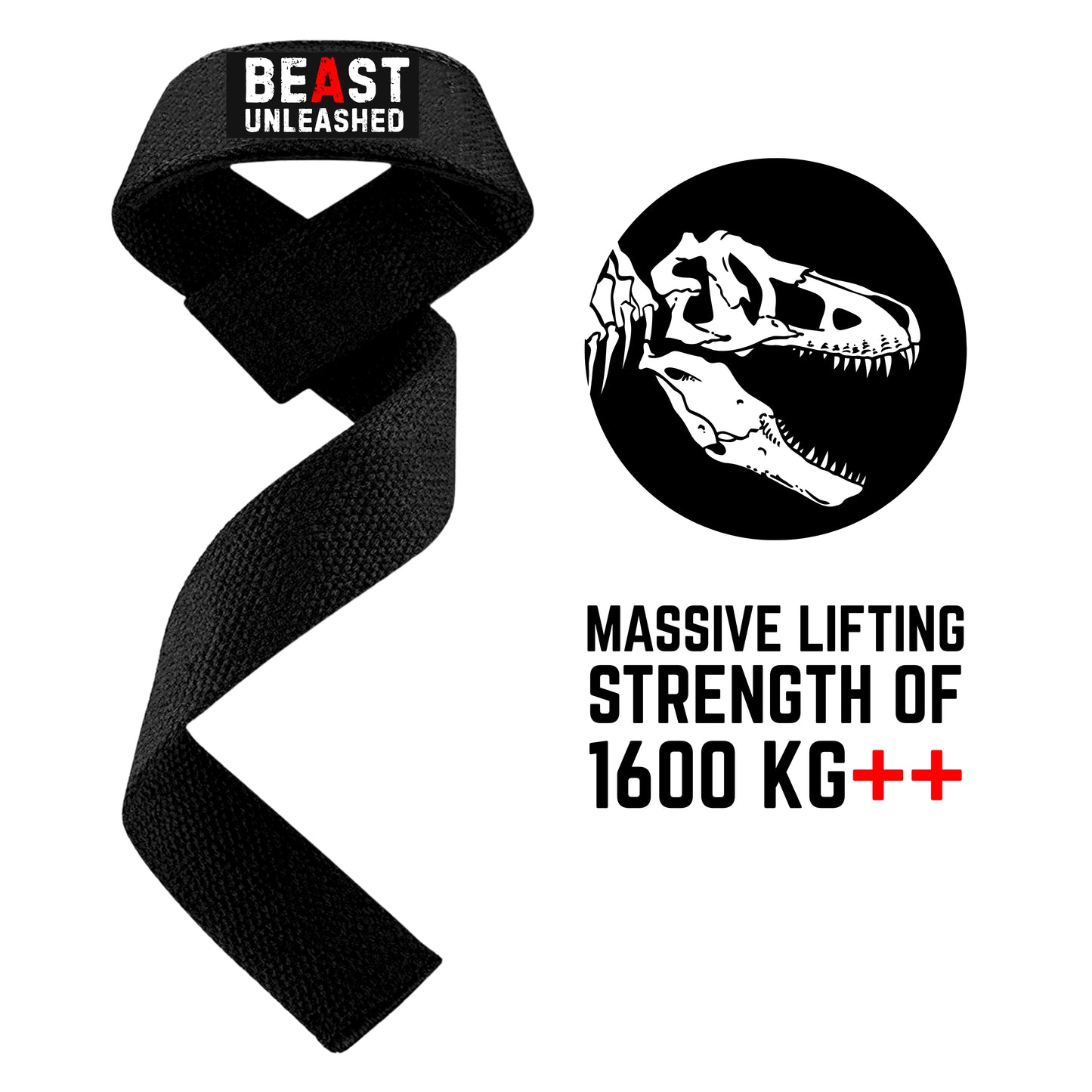 Muscleape Beast Mode Weight Lifting Straps | Black