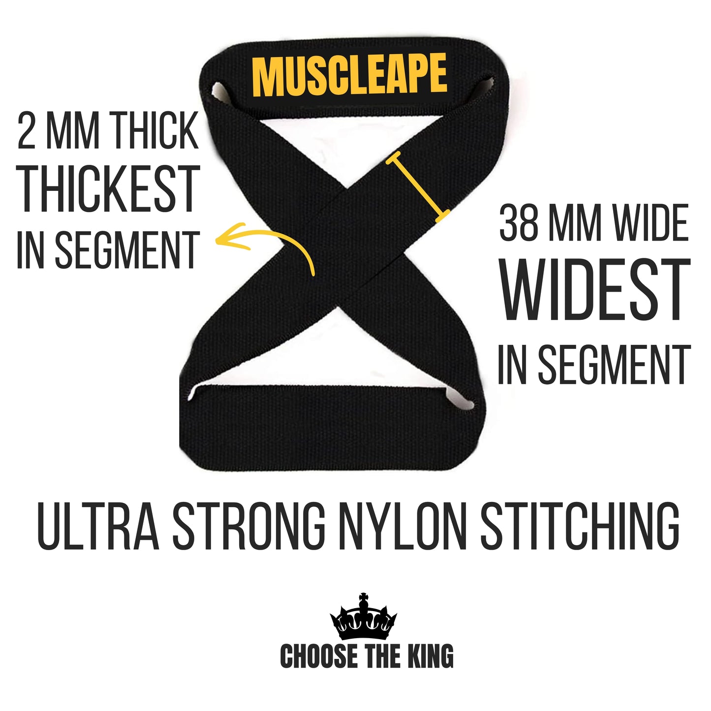 Muscleape 8 Shape Weight Lifting Straps | Original