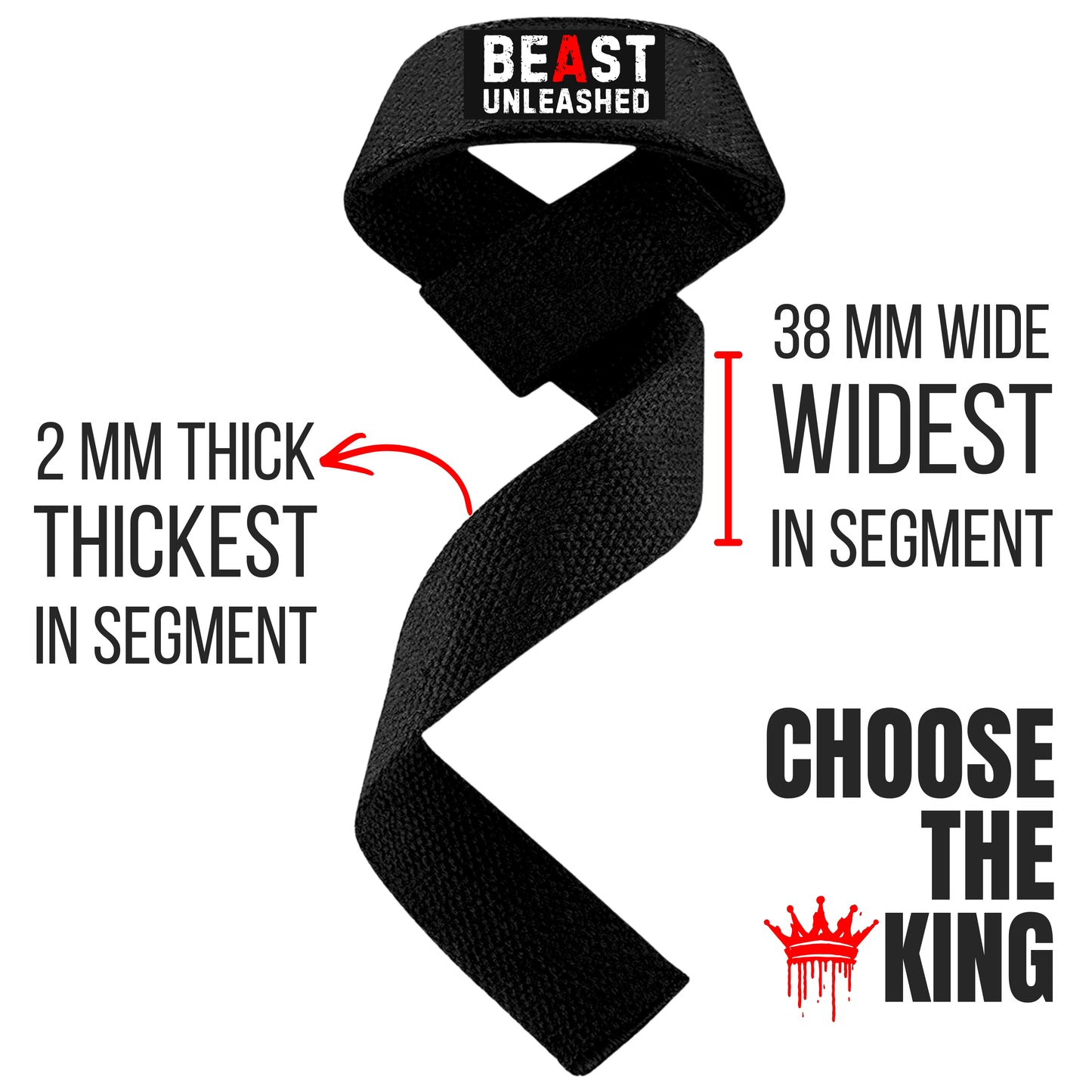 Muscleape Beast Mode Weight Lifting Straps | Black