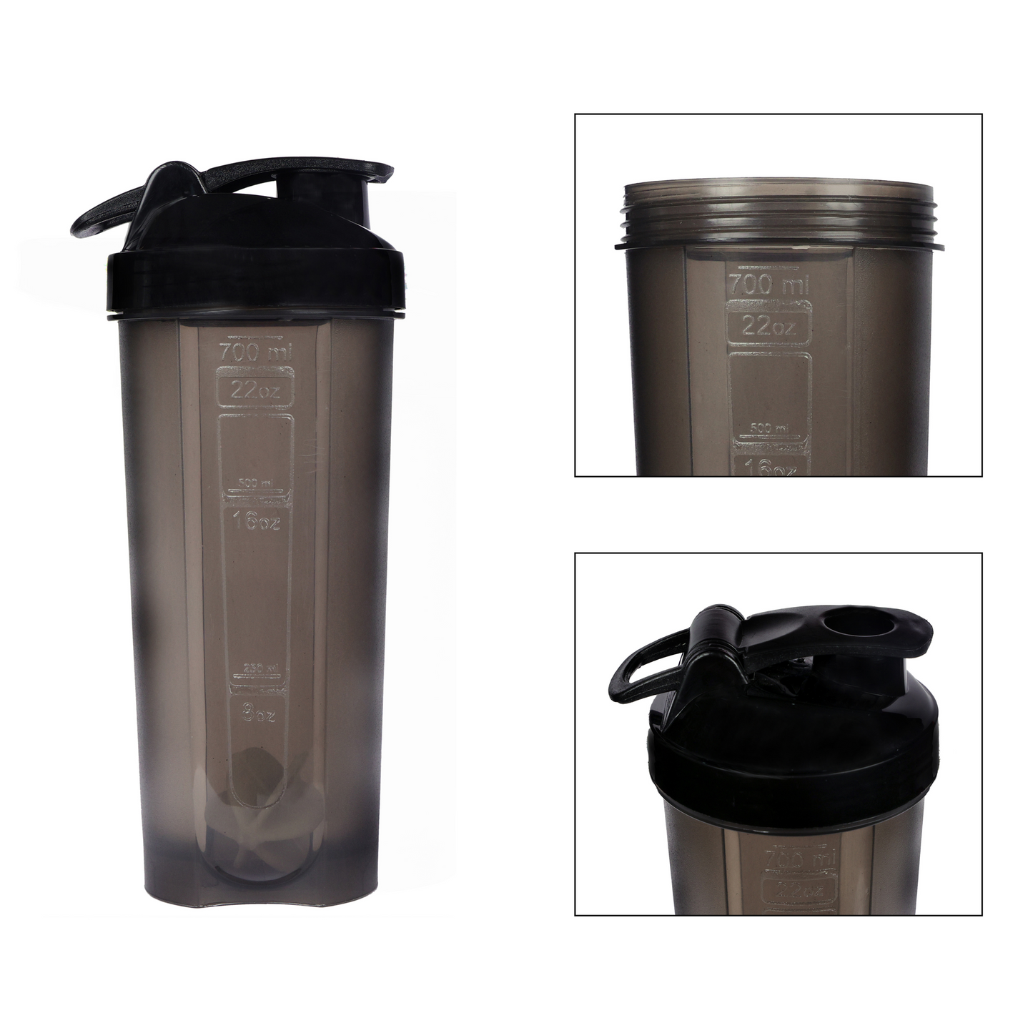 Muscleape Gym Typhoon Shaker Bottle 700Ml 100% Leakproof Guarantee Sipper Bottle Ideal For Protein,Preworkout And Bcaas,Bpa Free Material-Black | Gym | Muscleape