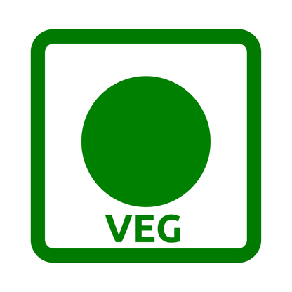 Green 'VEG' symbol on a white background