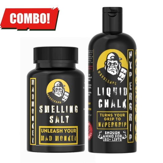 Muscleape Liquid Chalk 200ml with Smelling Salt For Big Lifts. | | Muscleape