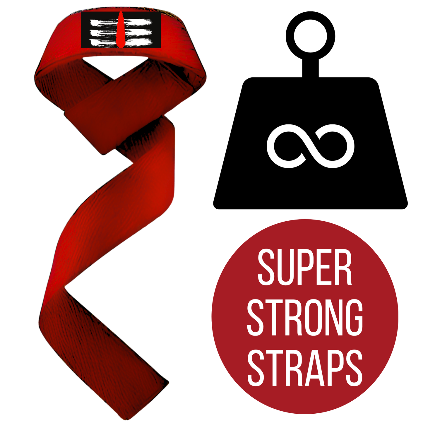 Muscleape Divine Power Weight Lifting Straps | Red