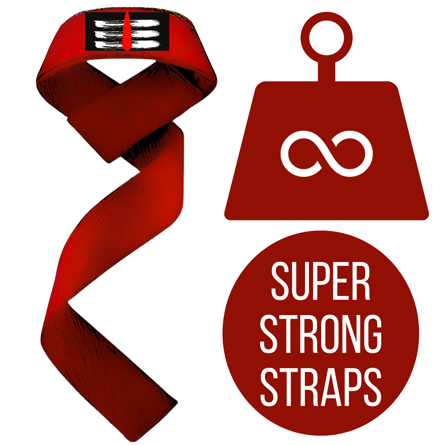 Muscleape Red Mahakaal Weight Lifting Straps Wrist Supporter For Gym . Gym Accessories Men & Women. Wrist Strap For Gym With Wrist Support. | Powerlifting Gym | Muscleape