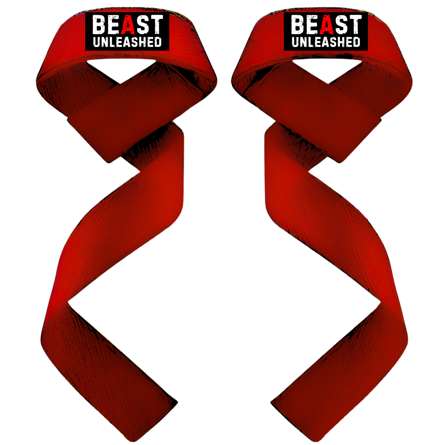 Muscleape Weight Lifting Straps Red Beast Mode Wrist Supporter For Gym. Gym Accessories Men & Women. | Powerlifting | Muscleape