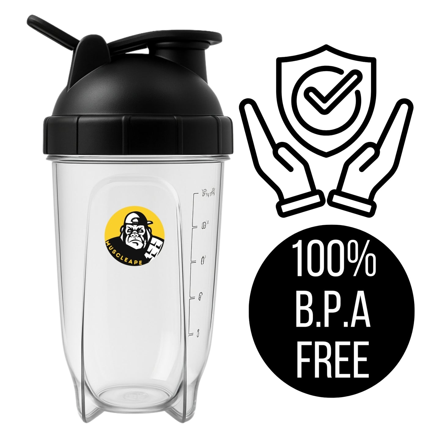 Muscleape Bullet Protein Shaker Bottle 760 ml – Leak-Proof, BPA-Free Gym Shaker with Mixing Ball, Ideal for Protein Shakes, Pre-Workout & Smoothies, for Men & Women