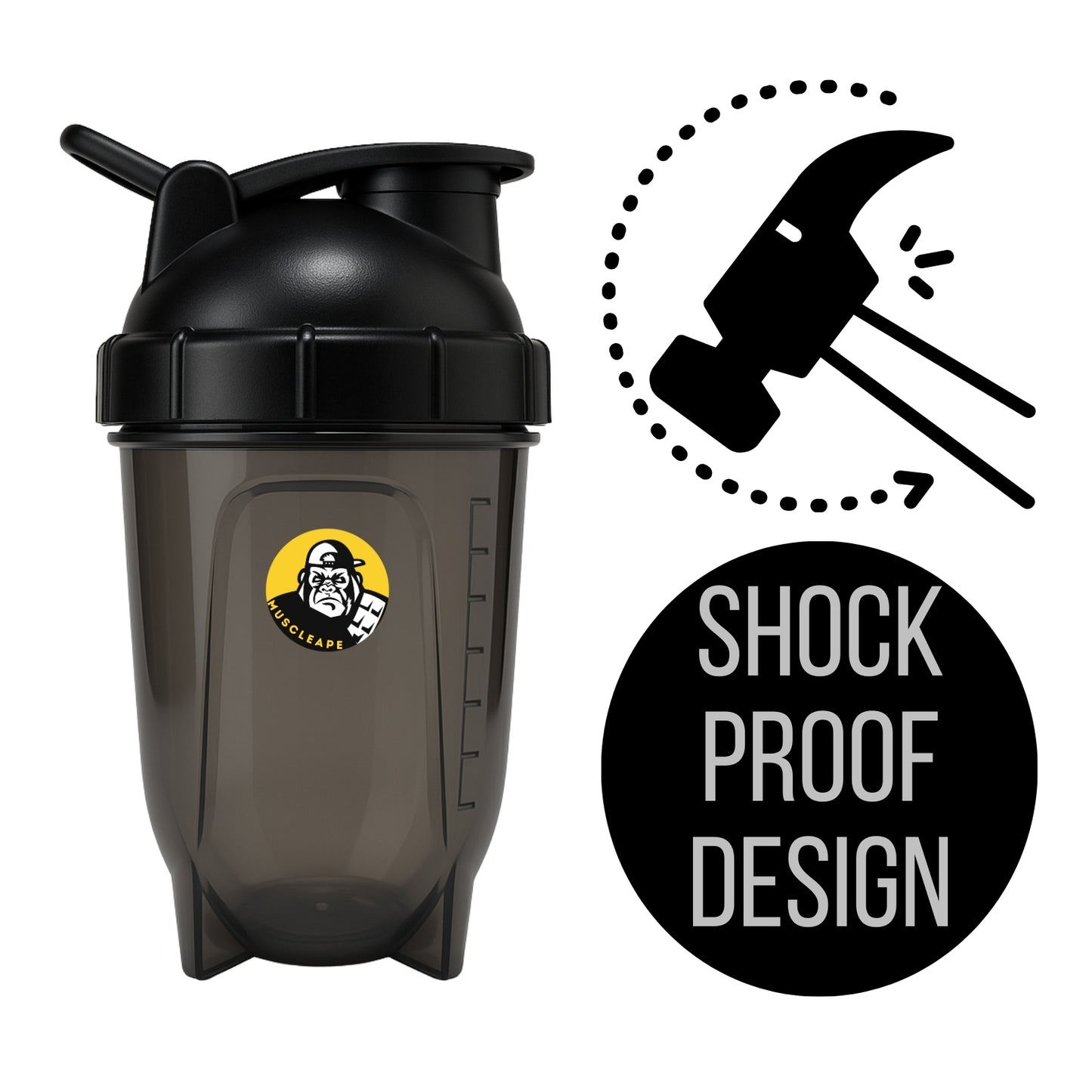 Muscleape Black Bullet shaker for protein shake protein shaker bottle gym shaker bottle shaker bottles gym protein shaker bottle shaker bottles for protein shake gym shaker for men 750ml | | Muscleape