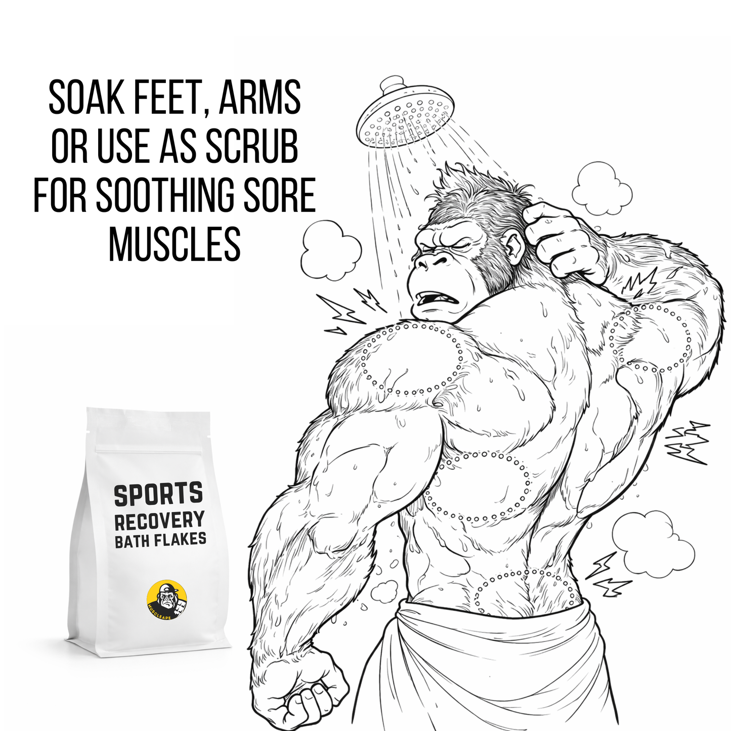Muscleape Sports Recovery Bath Flakes.