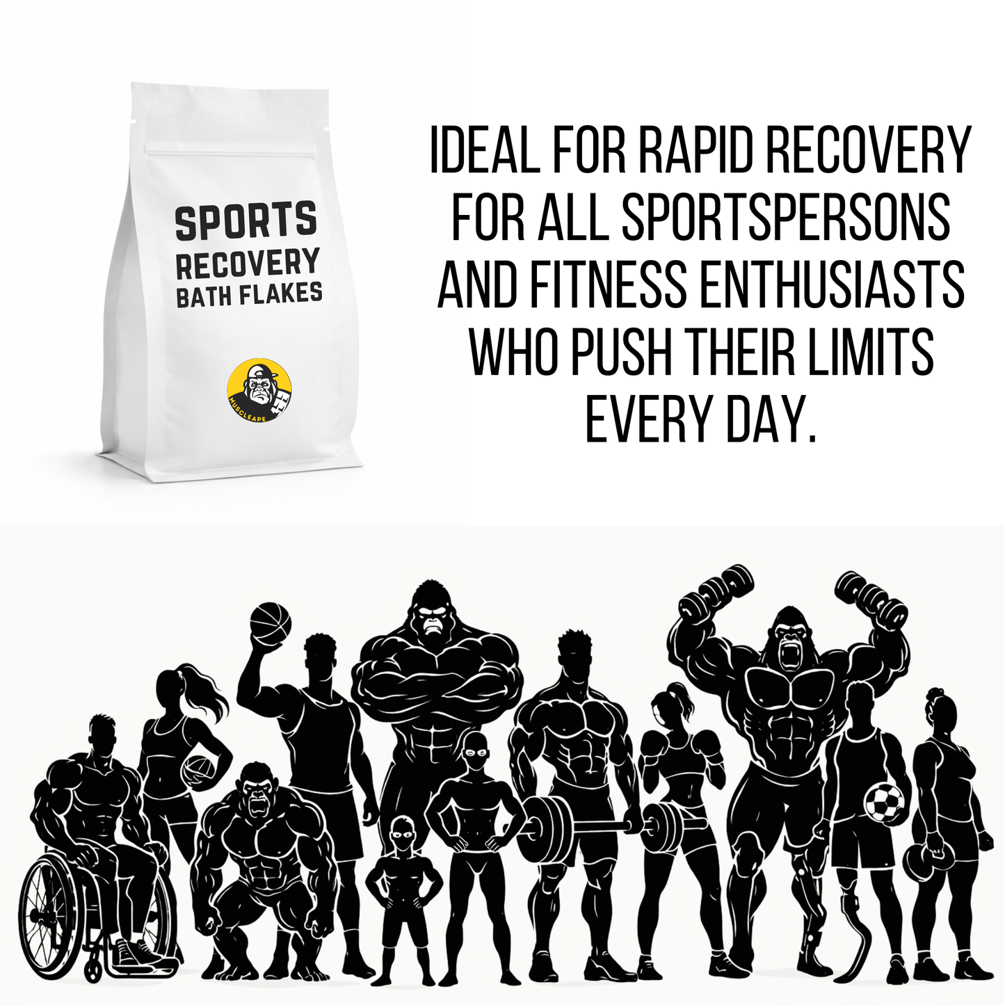 Muscleape Sports Recovery Bath Flakes.