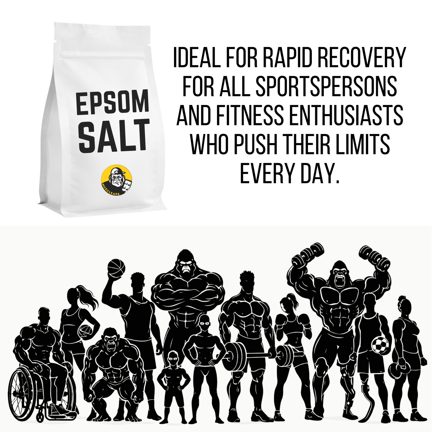 Muscleape Epsom Salt for Muscle Recovery & Soreness Relief