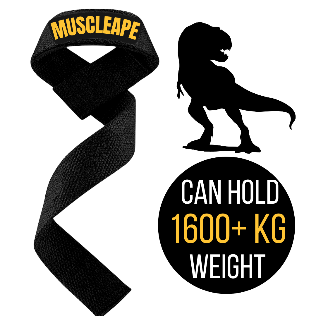 Muscleape Original Weight Lifting Straps Wrist Supporter For Gym. Gym Accessories Men & Women. Wrist Strap For Gym With Wrist Support. | Powerlifting | Muscleape