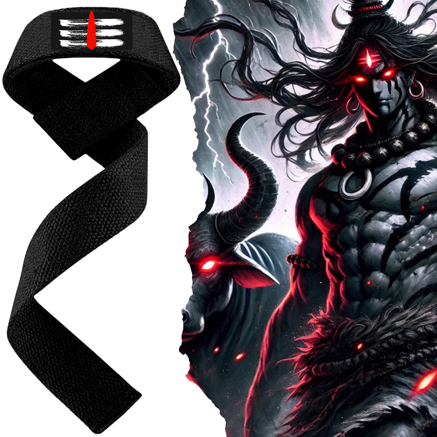 Muscleape Mahakaal Weight Lifting Straps Black Wrist Supporter For Gym . Gym Accessories Men & Women. Wrist Strap For Gym With Wrist Support. | Powerlifting Gym | Muscleape