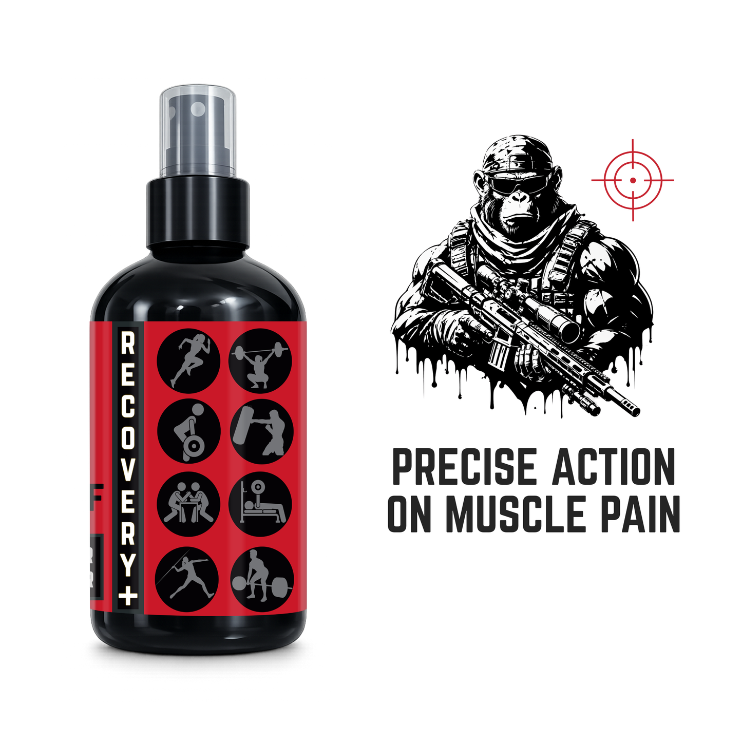 MuscleApe Rapid Relief No Gas Sports Spray - Eucalyptus & Clove Muscle Pain Relief Spray, 200ml
