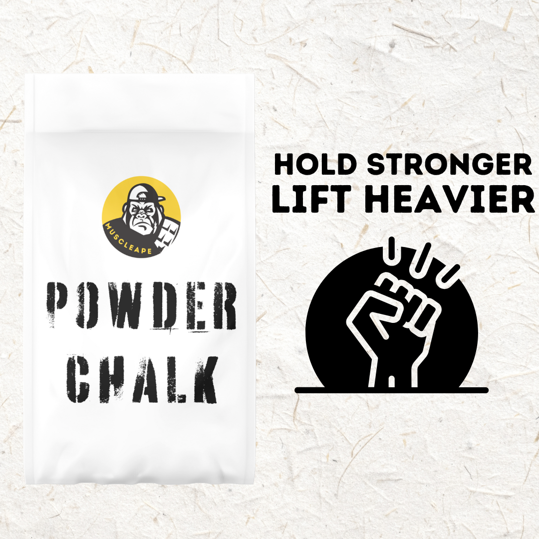Muscleape Chalk Powder for Superior Grip. 500gm Premium Chalk for Weightlifting,Bodybuilding Powerlifting, Calisthenics and Other Sports. | Powerlifting | Muscleape