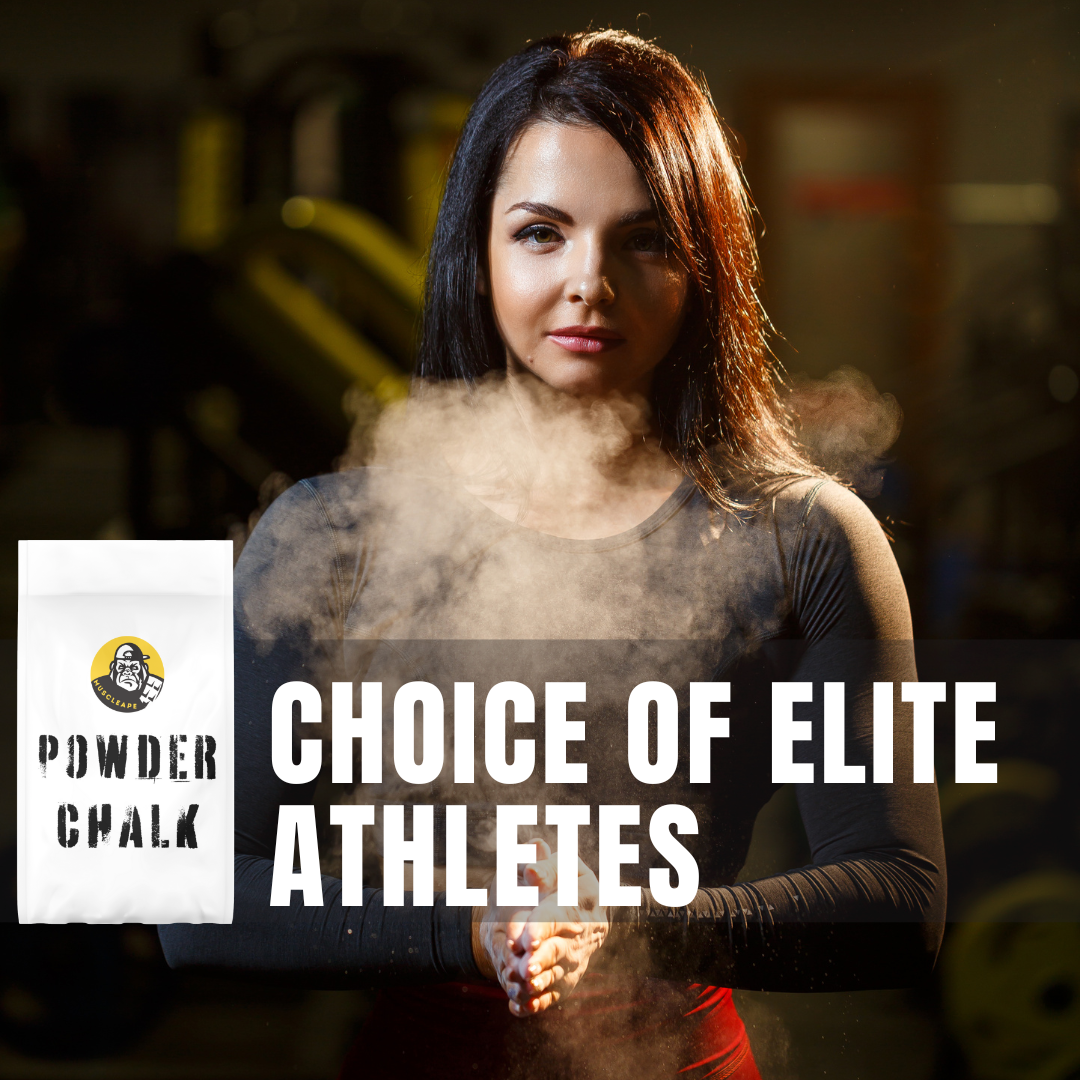 Muscleape Chalk Powder for Superior Grip. 500gm Premium Chalk for Weightlifting,Bodybuilding Powerlifting, Calisthenics and Other Sports. | Powerlifting | Muscleape
