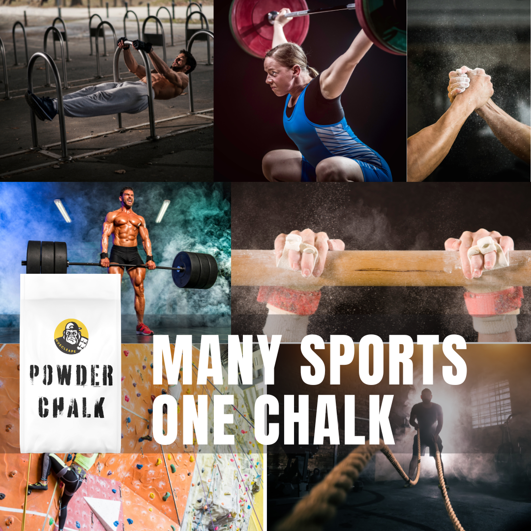 Muscleape Chalk Powder for Superior Grip. 500gm Premium Chalk for Weightlifting,Bodybuilding Powerlifting, Calisthenics and Other Sports. | Powerlifting | Muscleape