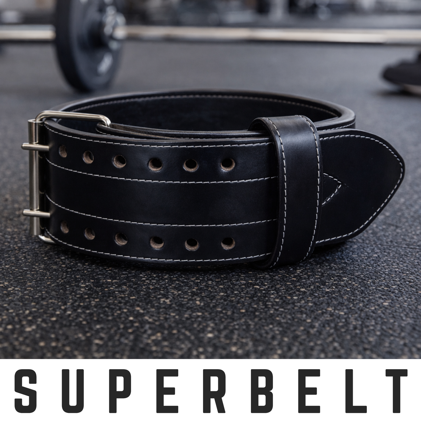 Muscleape Weight Lifting Belt for Men & Women, Black Harness Leather Gym Belt with Suede Back Support, Double Prong Buckle, 6 mm Thick 4 Inch Wide for Weightlifting, Powerlifting, Deadlift & Strength Training