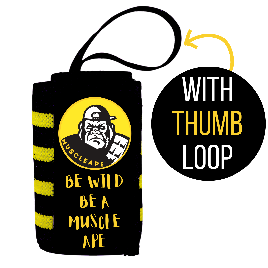 Muscleape Liquid Chalk 200ml with Wrist Wraps| Liquid Chalk for Dry Steel Like Grip| 20" Lenght 3" Widht Wraps with Wider Velcro for Heavy Lifters | Powerlifting Wrist Support Gym | Muscleape