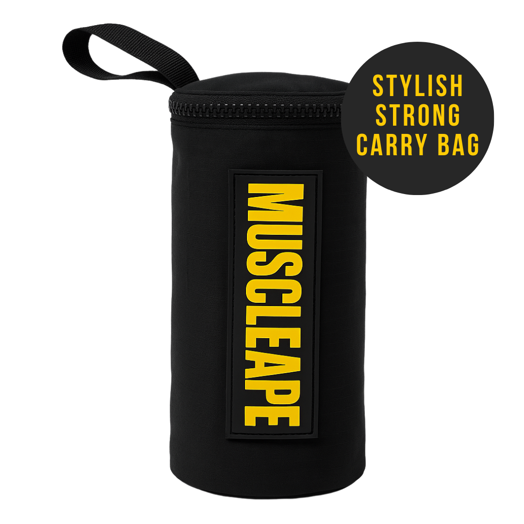 Muscleape Red Wrist Wraps  – Adjustable Thumb-Loop Support for Weightlifting & Powerlifting (Black)