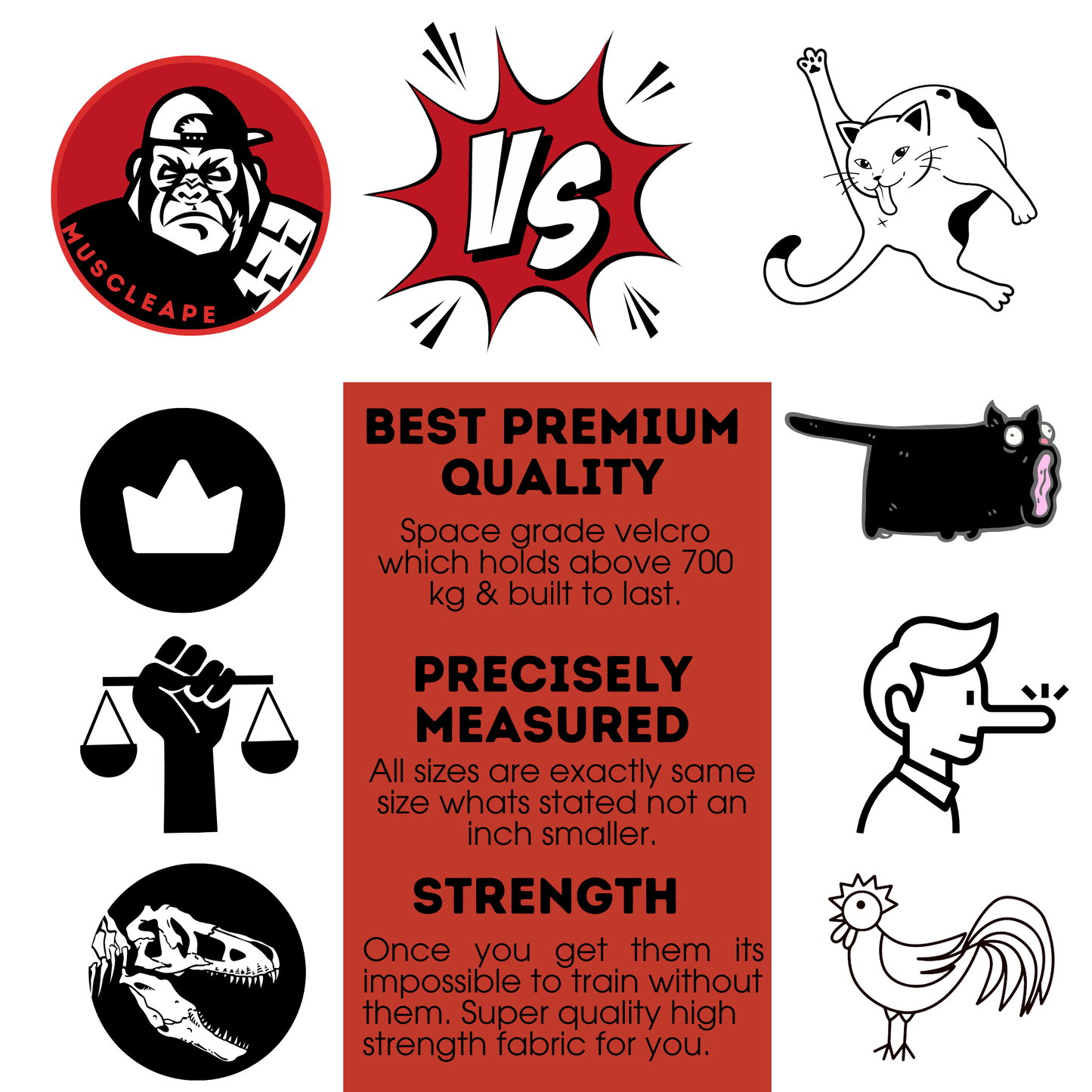 Muscleape 2 Meter Knee & Joint Support Wraps – SuperFabric Elastic Compression Straps for Squats, Leg Press & Powerlifting | Adjustable Gym Support for Men & Women (Red)