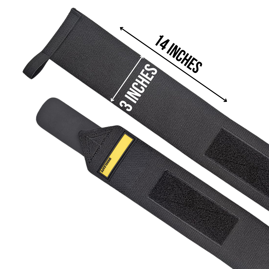 Muscleape Black Wrist Wraps | Classic